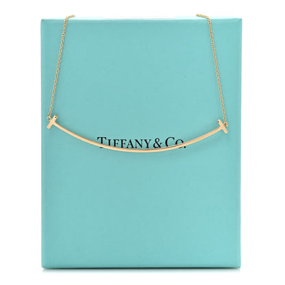 Tiffany 18K Yellow Gold Small T Smile Pendant Necklace 6 of 6