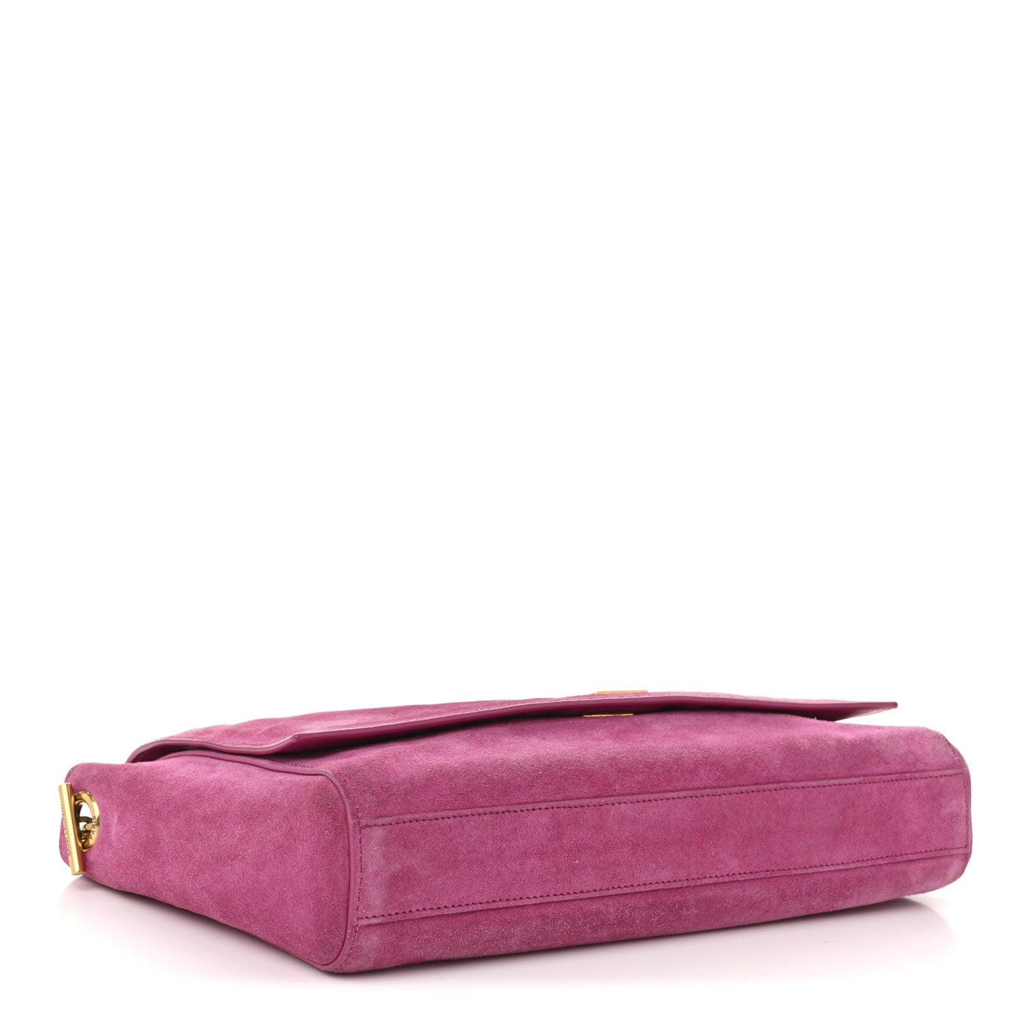 Saint Laurent Smooth Calfskin Suede Medium Reversible Monogram Kate Satchel Rose Rubis 12 of 35