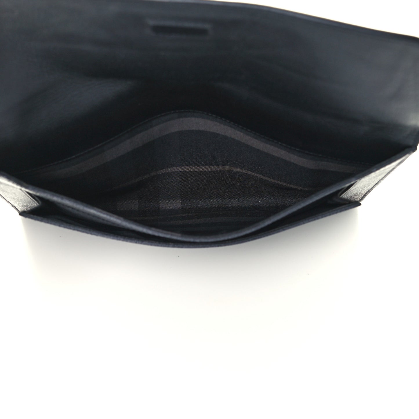 Grainy Calfskin Flap Pouch Black