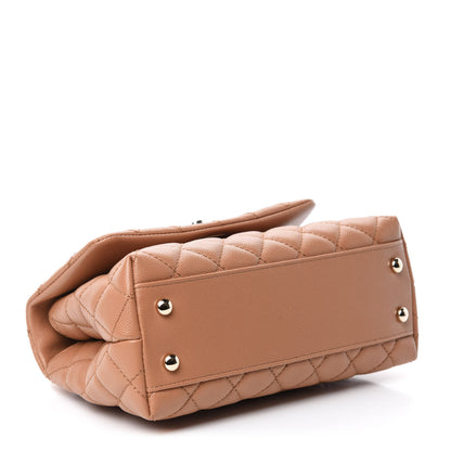 Chanel Caviar Quilted Lizard Embossed Mini Coco Handle Flap Brown 4 of 11
