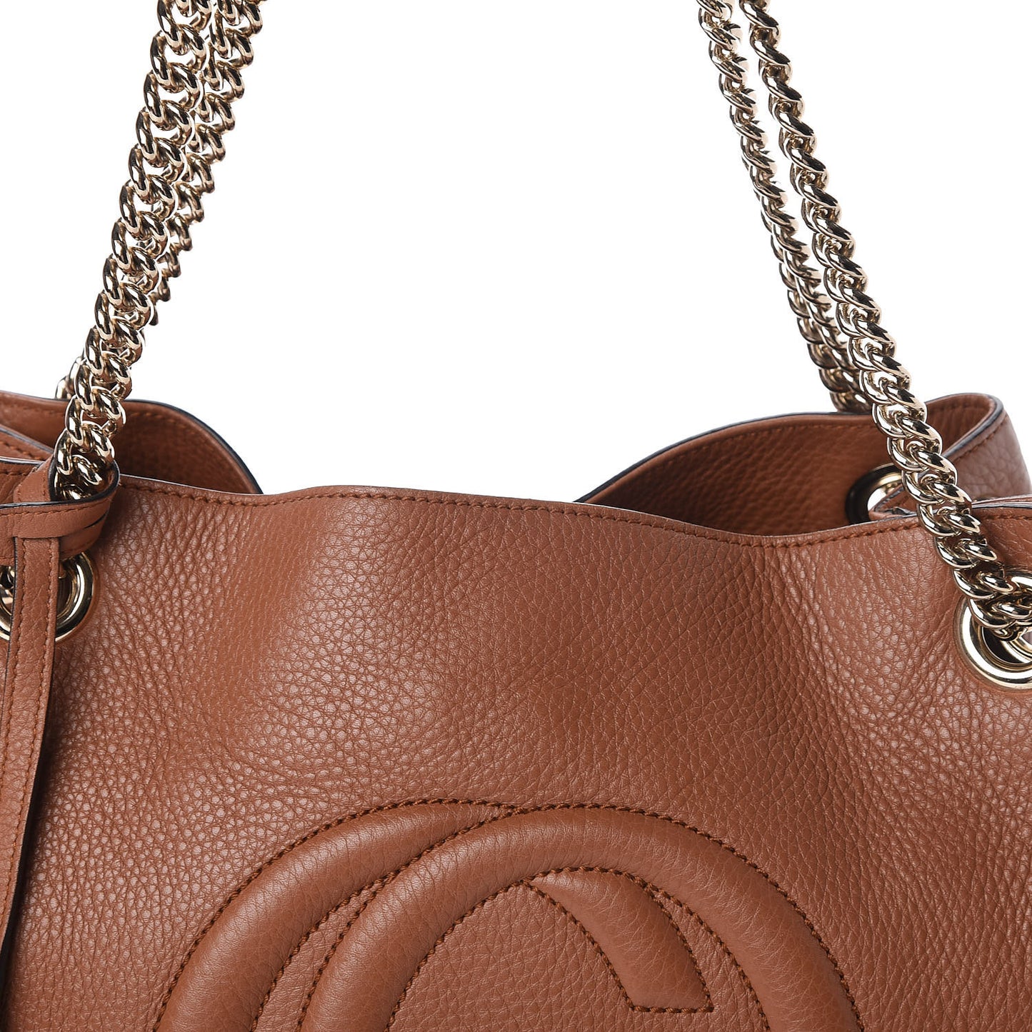 Pebbled Calfskin Medium Soho Chain Shoulder Bag Dusty Blush