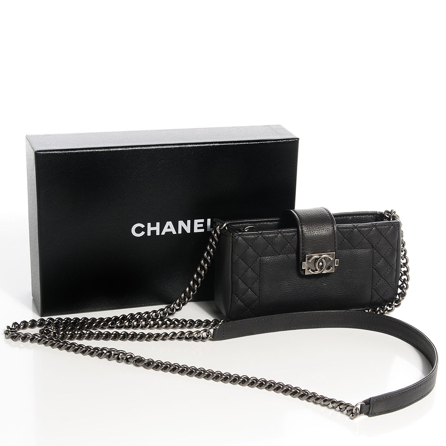Calfskin Boy Reverso Mini Pochette Black