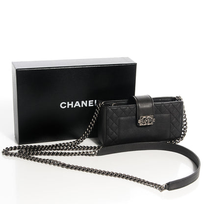 Chanel Calfskin Boy Reverso Mini Pochette Black 5 of 9