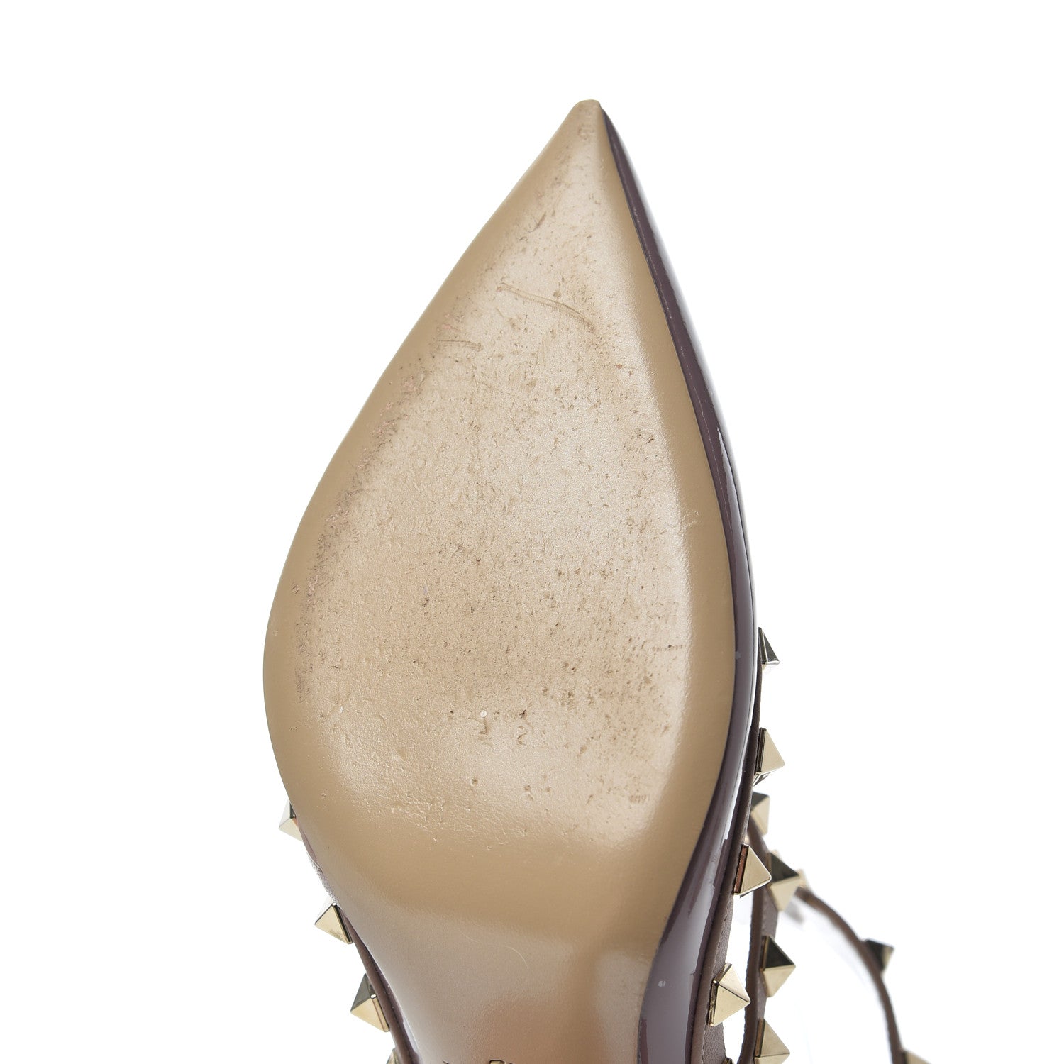 Valentino Garavani Patent Rockstud Ankle Strap 100mm Pumps 39.5 Dark Mauve Poudre 12 of 16