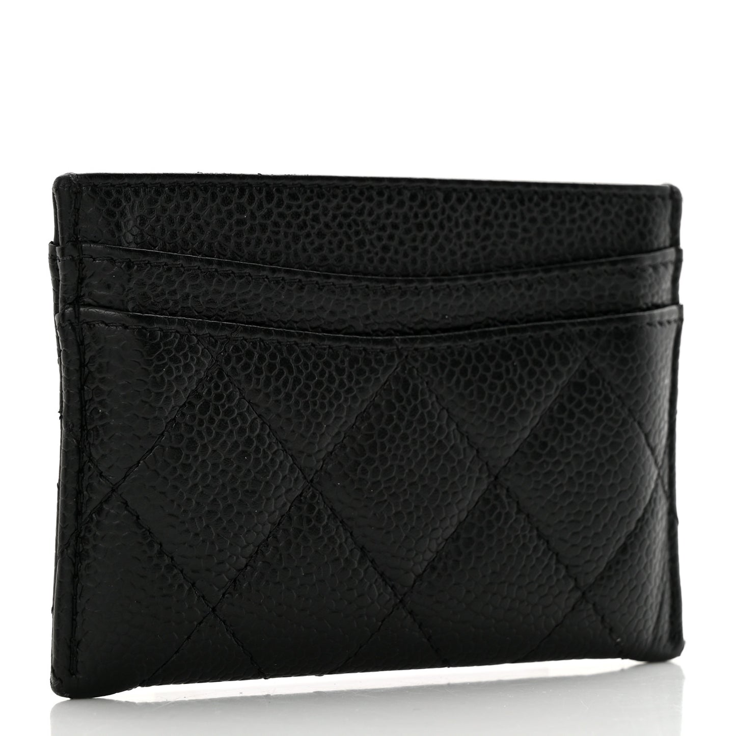 Caviar Quilted Card Holder Black