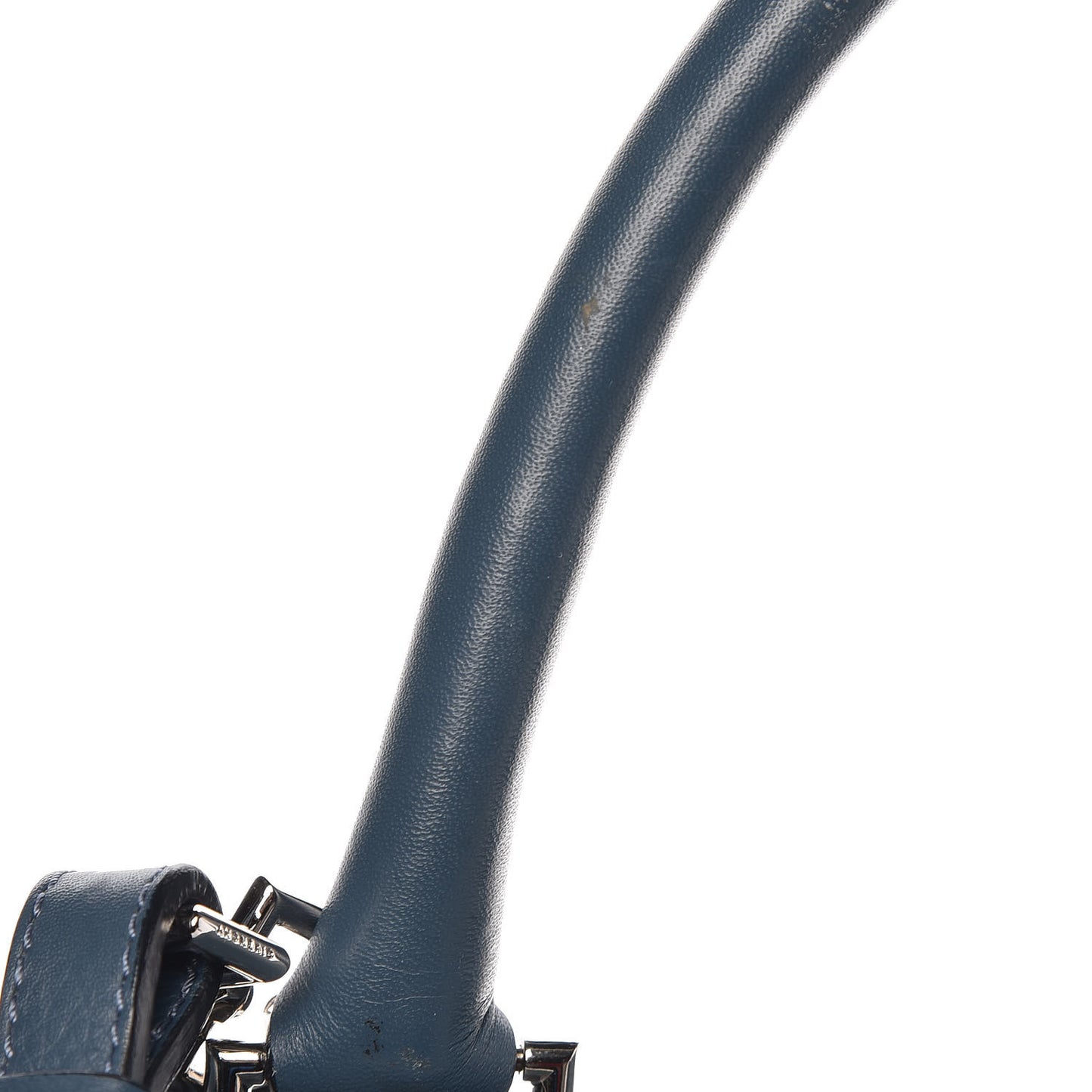 Grained Calfskin Small Shark Lock Satchel Mineral Blue