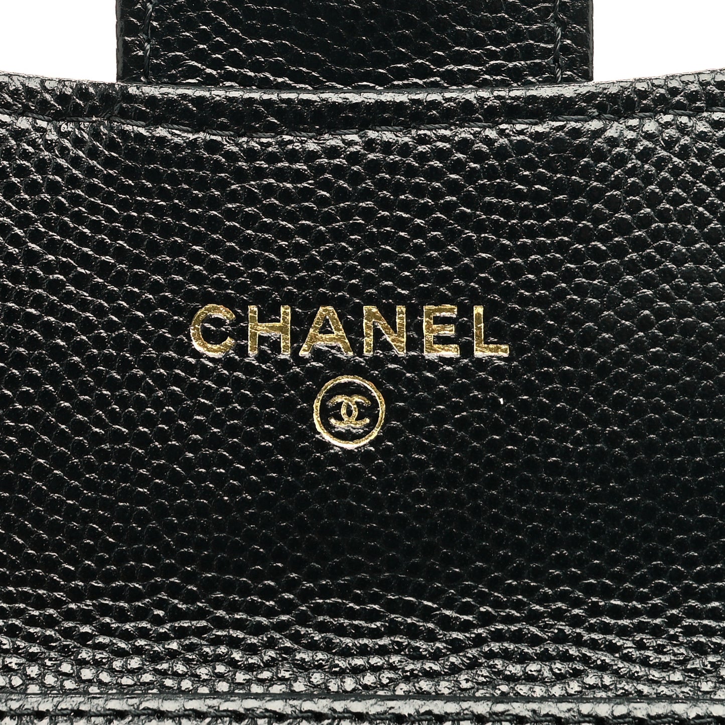 Caviar Quilted Flap Card Holder On Chain Black