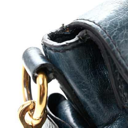 Miu Miu Vitello Lux Medium Bow Bag Blue 12 of 14
