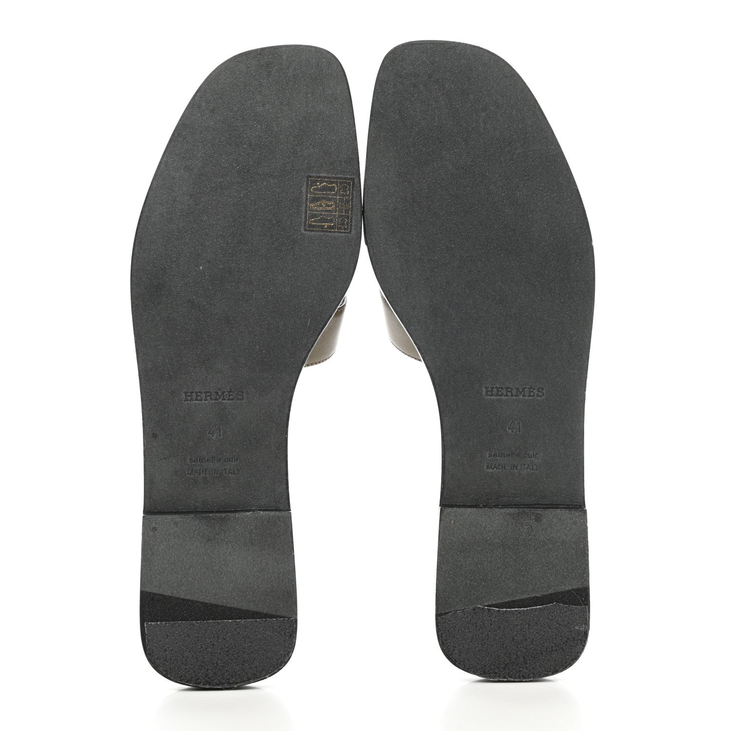 Hermes Box Calfskin Oran Sandals 41 Vert Thé Impérial 5 of 9