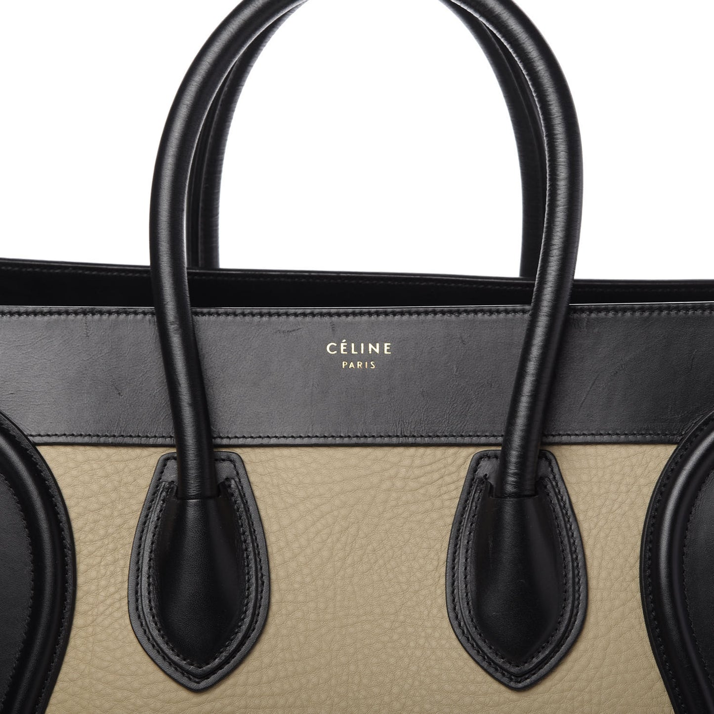 Elephant Calfskin Mini Tri-Color Luggage Beige
