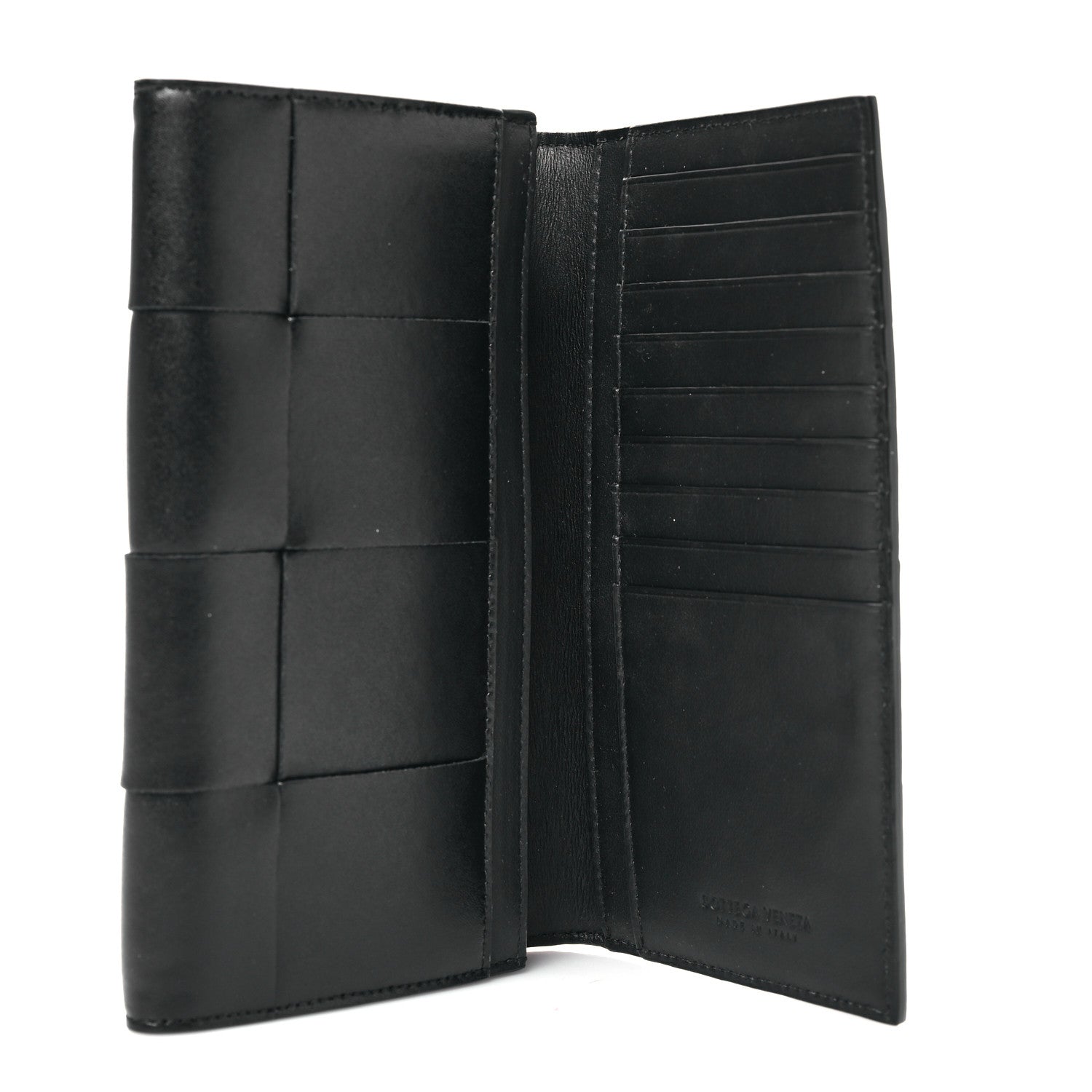 Bottega Veneta Calfskin Maxi Intrecciato Zip Wallet Black 5 of 8