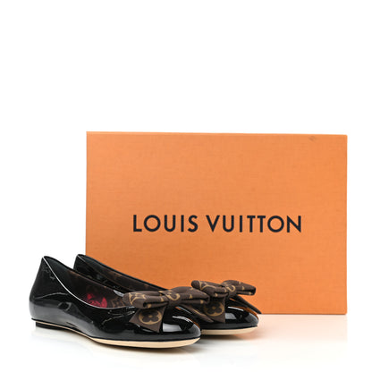 Louis Vuitton Patent Monogram Nylon Bow Popi Ballerina Flats 35 Black 9 of 9