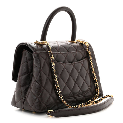 Chanel Caviar Quilted Mini Coco Handle Flap Dark Brown 3 of 11