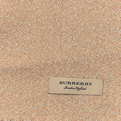 Burberry Cashmere Glitter Giant Check Fringe Scarf Camel 3 of 3