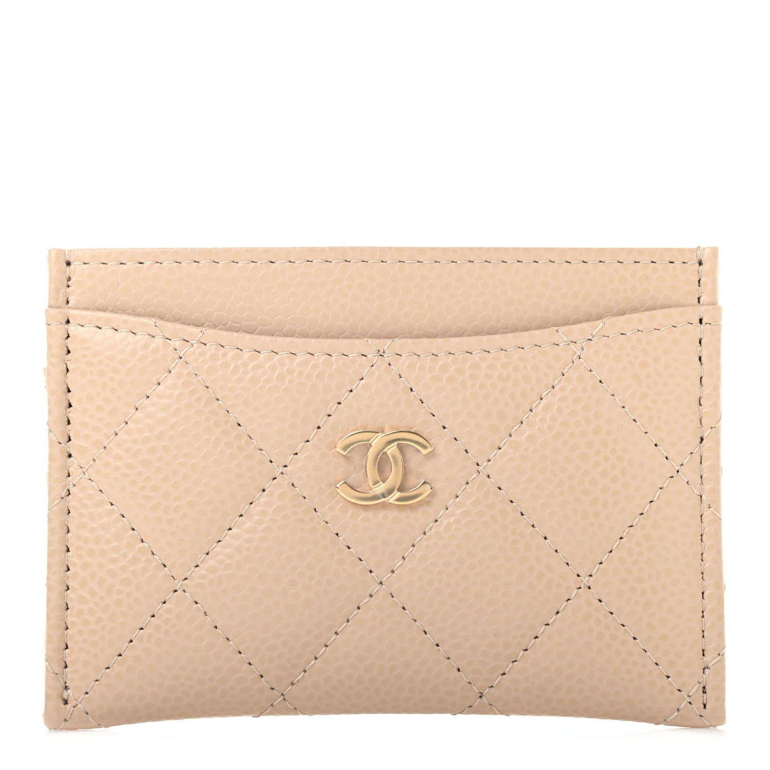 Chanel Caviar Quilted Card Holder Beige 1 of 8