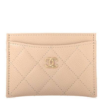 Chanel Caviar Quilted Card Holder Beige 1 of 8