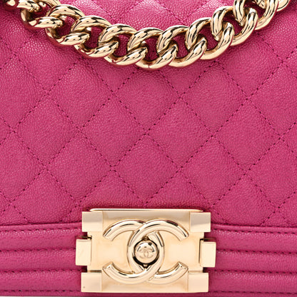 Chanel Caviar Quilted Small Boy Flap Dark Pink 8 of 10