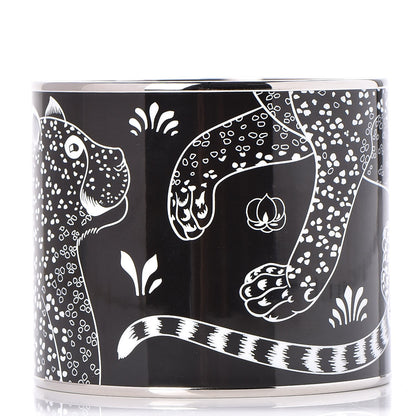 Hermes Enamel Printed Mega Wide Les Leopards Positif Negatif Bracelet 65 Black 1 of 8