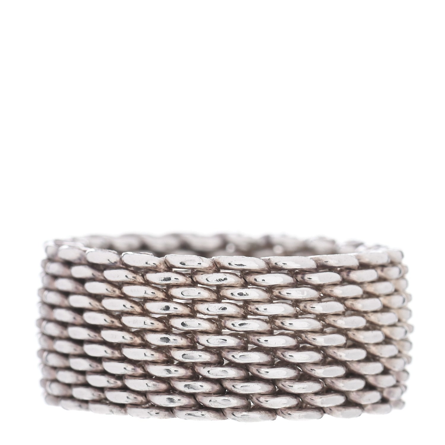 Tiffany Sterling Silver Mesh Somerset Ring 56 7.5 3 of 4