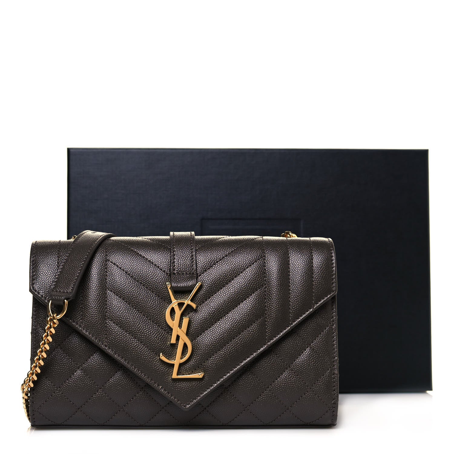 Saint Laurent Grain De Poudre Textured Mixed Matelasse Triquilt Small Monogram Satchel Pebble 13 of 13