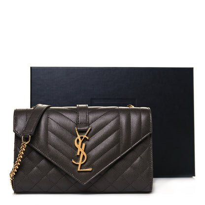 Saint Laurent Grain De Poudre Textured Mixed Matelasse Triquilt Small Monogram Satchel Pebble 13 of 13