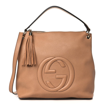 Gucci Pebbled Calfskin Large Soho Hobo Camelia 1 of 12