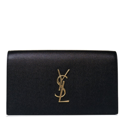Saint Laurent Grain De Poudre Classic Monogram Kate Clutch Black 1 of 7