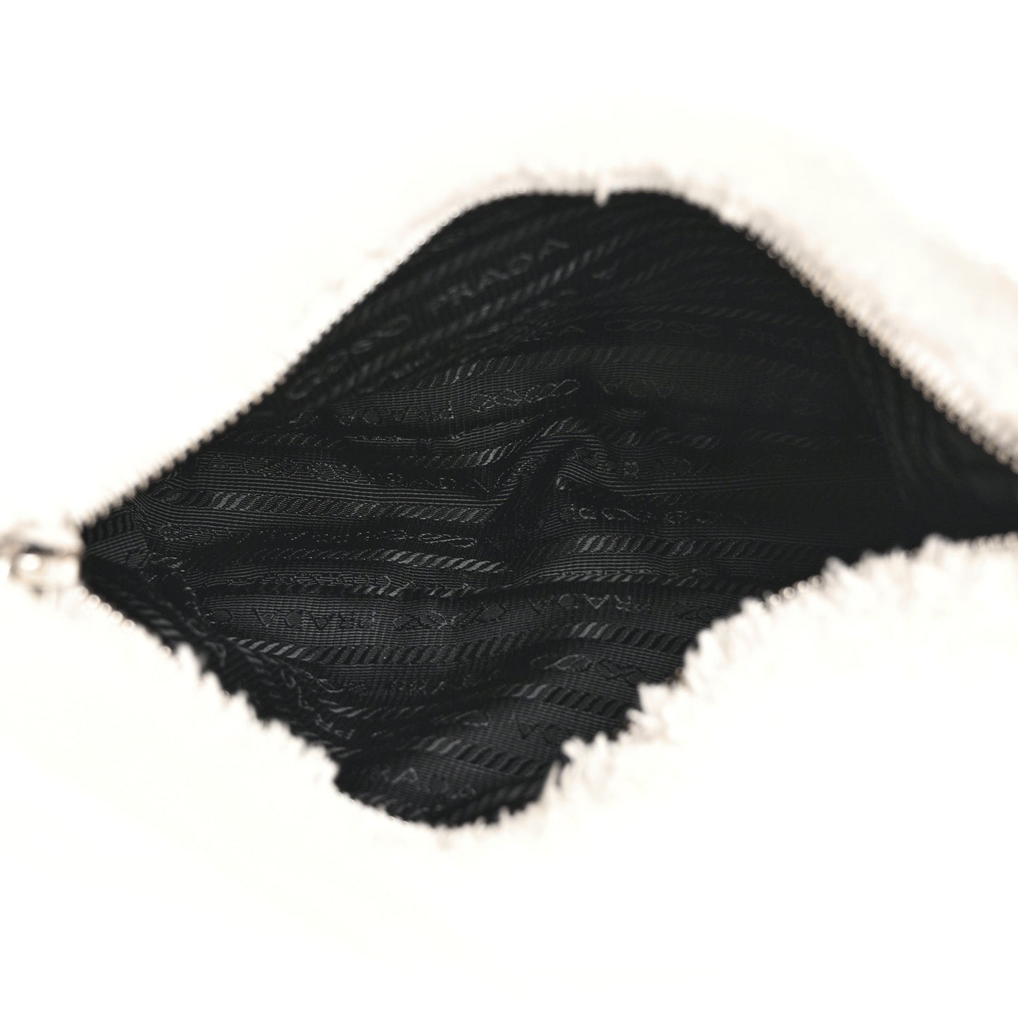 Terry Cloth Mini Re-Edition 2000 Bag White Black