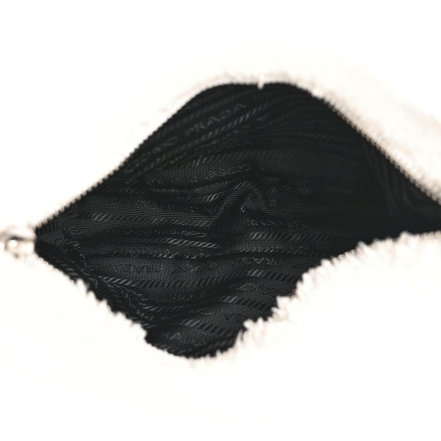 Prada Terry Cloth Mini Re-Edition 2000 Bag White Black 5 of 11