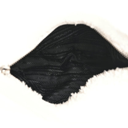 Prada Terry Cloth Mini Re-Edition 2000 Bag White Black 5 of 11