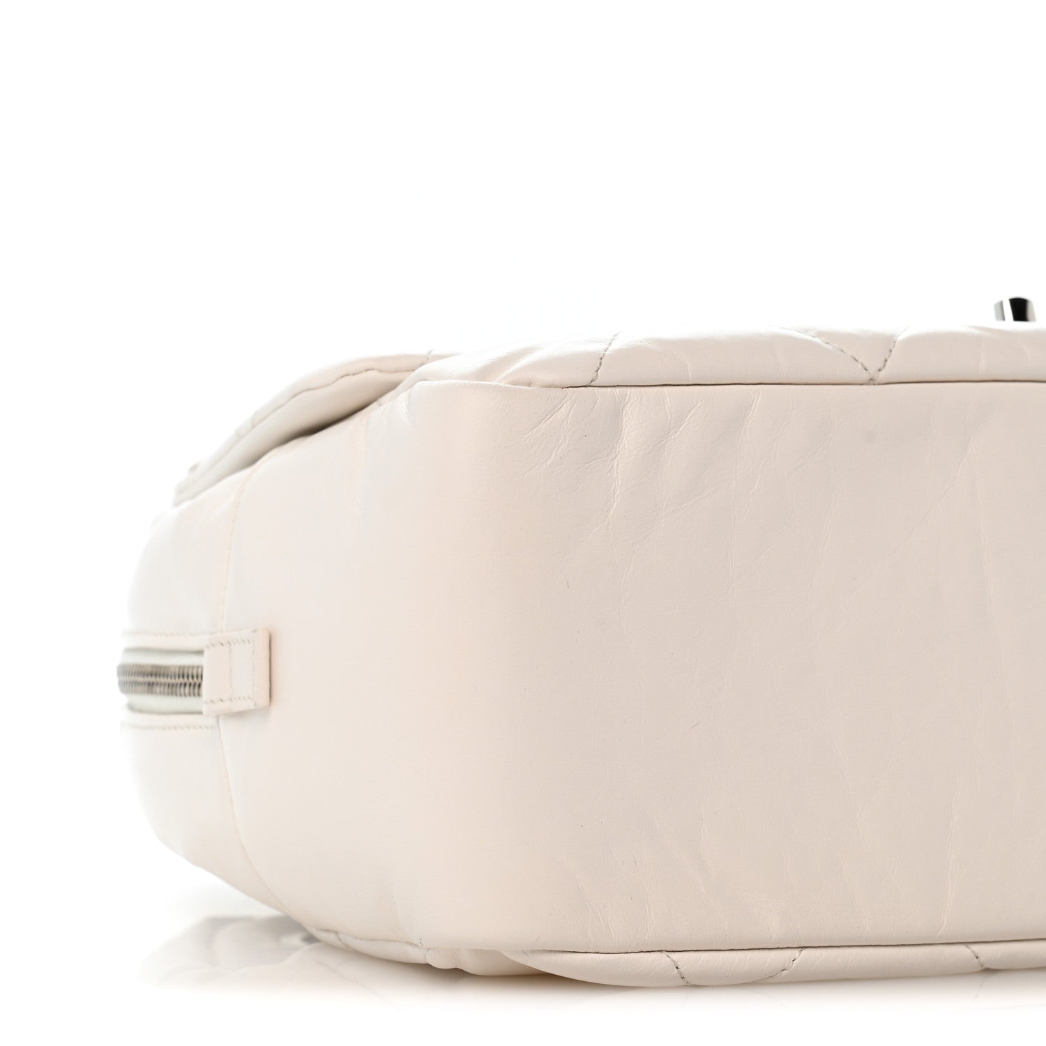 Chanel Aged Calfskin Quilted Small Express Bowling Bag White 8 of 12