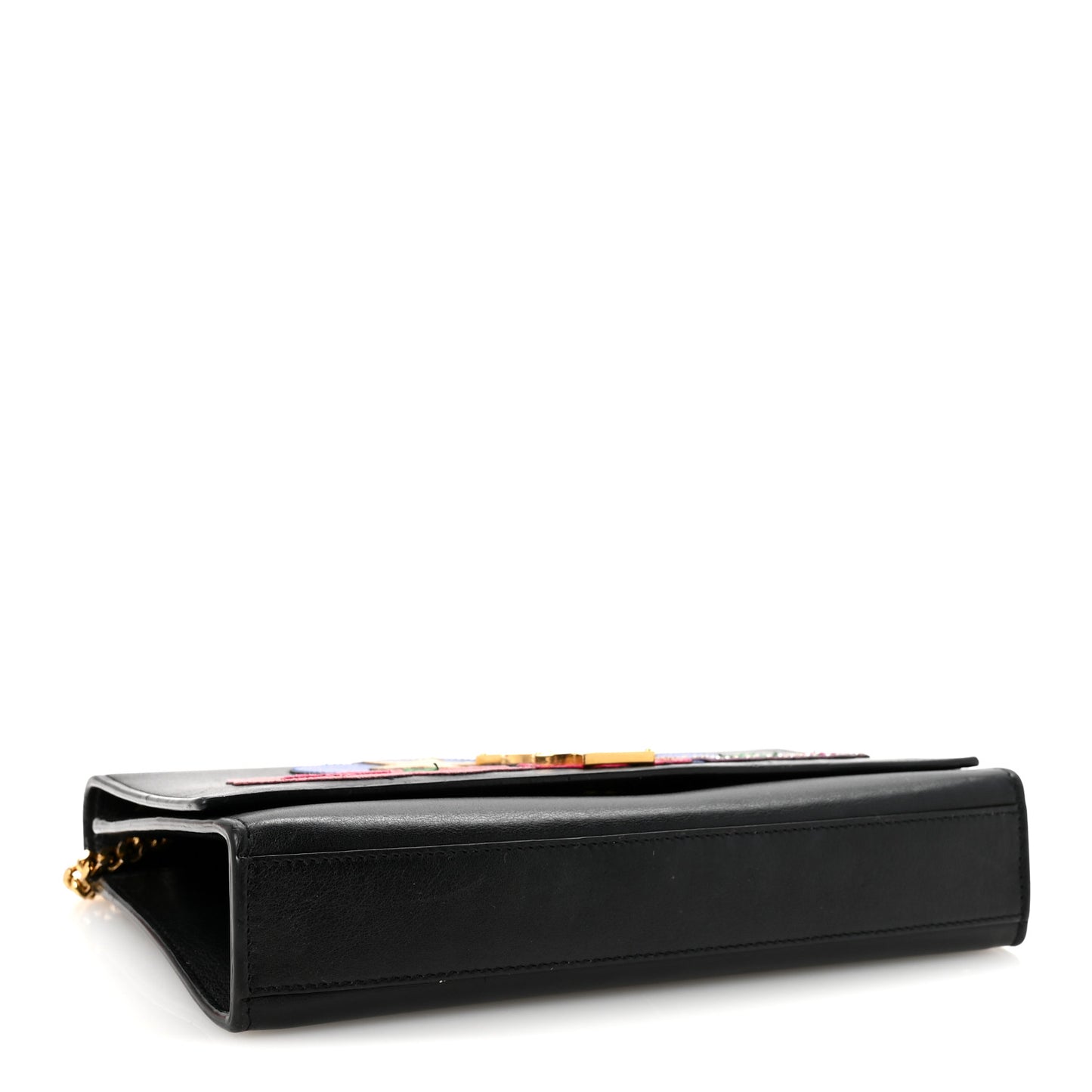Lambskin Medium Cloud Star Monogram Kate Satchel Black