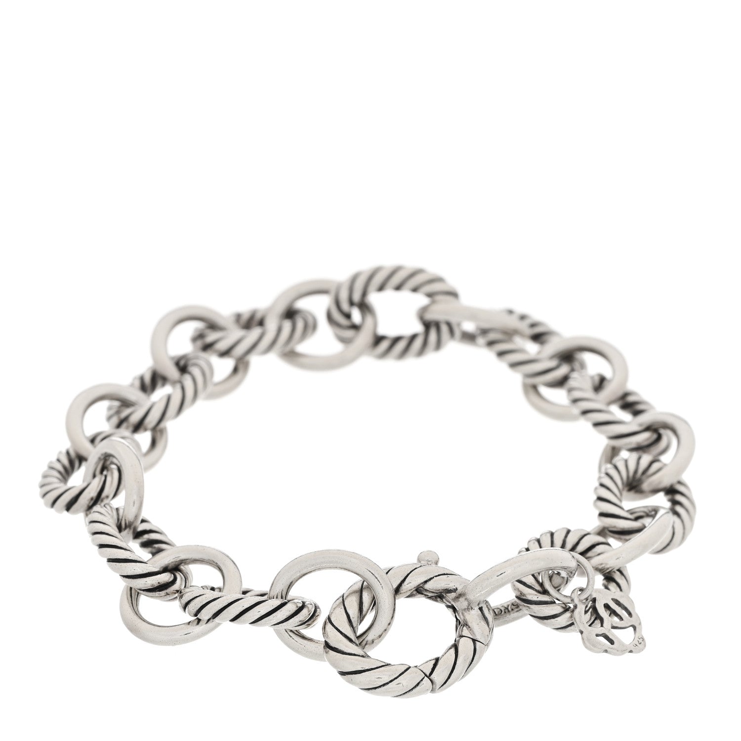 David Yurman Sterling Silver 10mm Medium Oval Link Bracelet 1 of 3