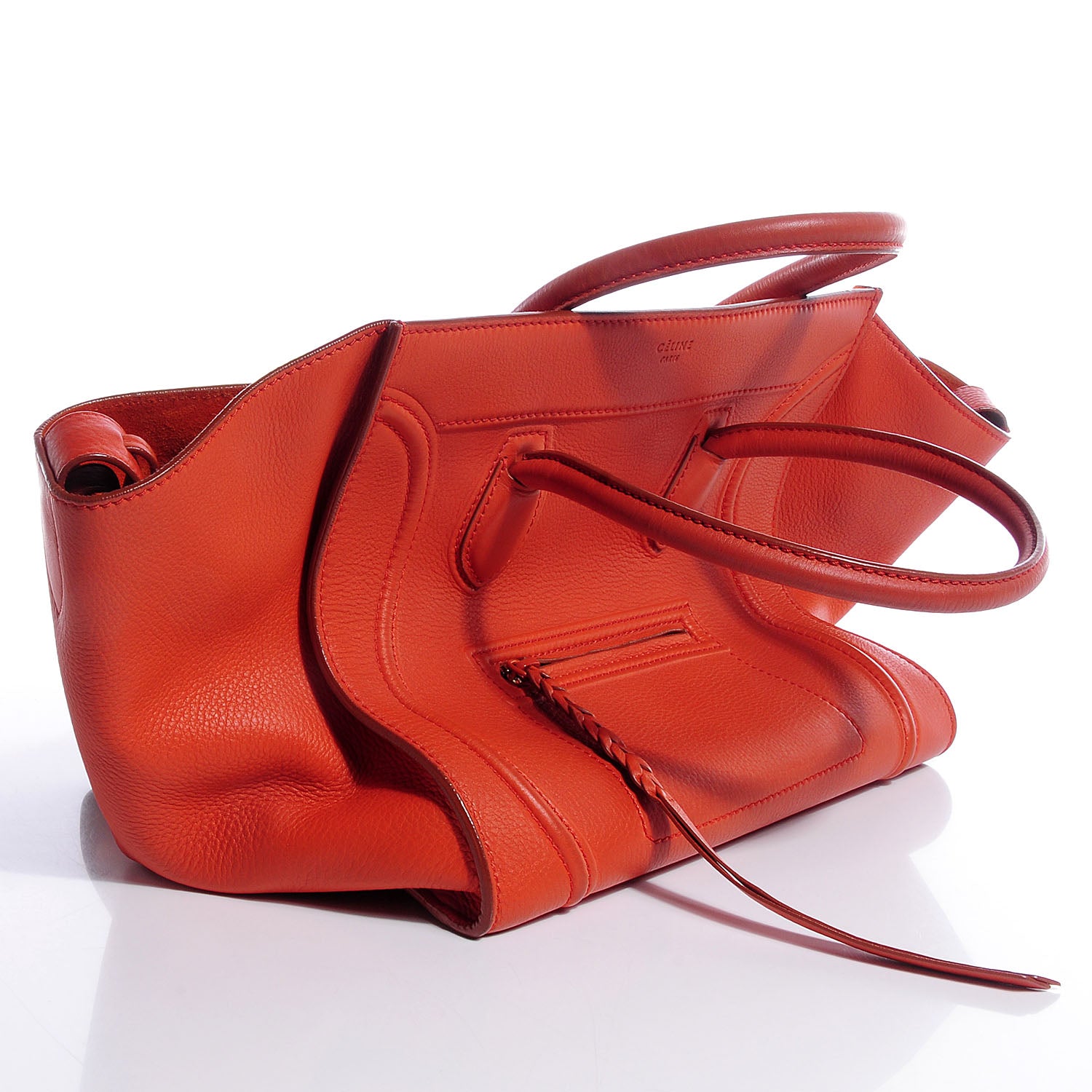 Celine Supple Calfskin Medium Phantom Luggage Orange 4 of 12