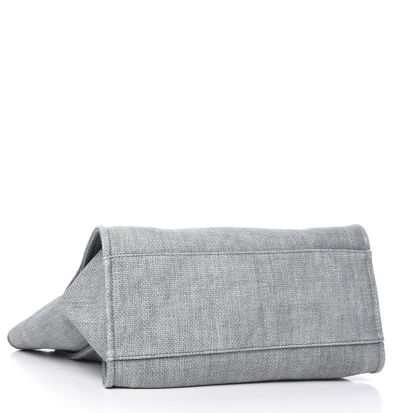 Woven Straw Raffia Medium Deauville Tote Grey