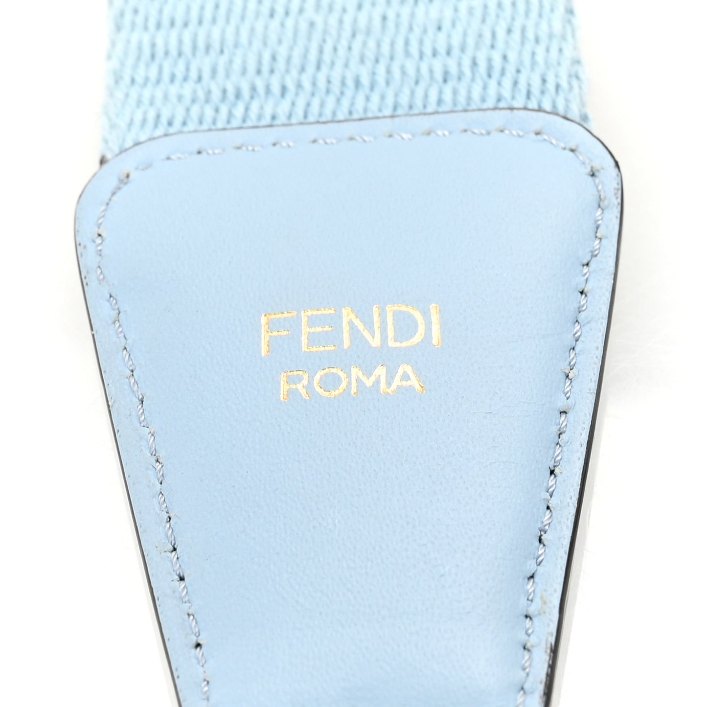 Jacquard Ribbon Vitello King FF Bi-Color Intreccio Adjustable Strap You Azzurro Baby Latte