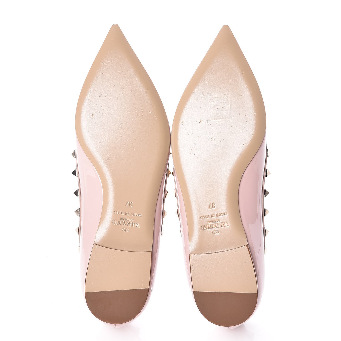 Patent Rockstud Ballerina Flats 37 Water Rose Poudre