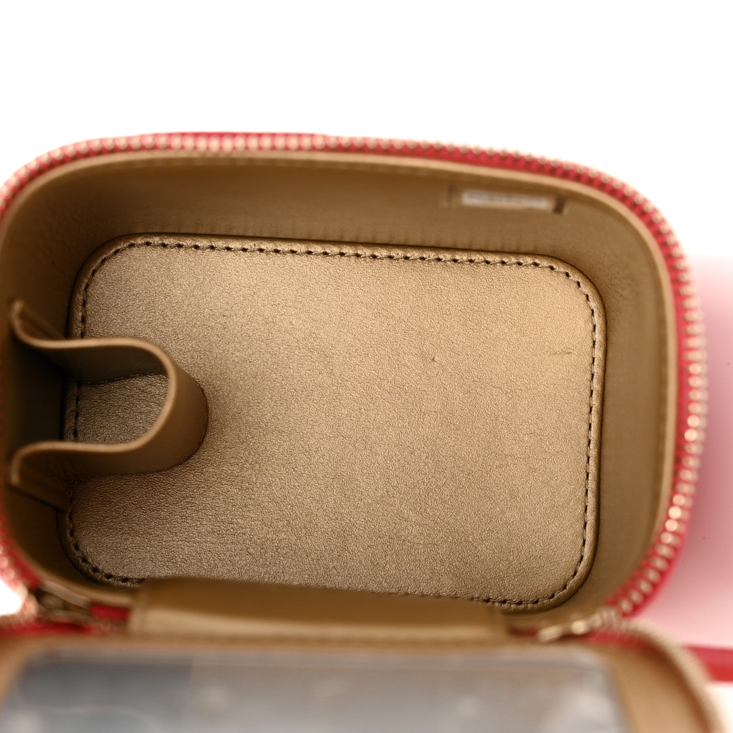 Chanel Lambskin Quilted Pearl Crush Mini Vanity Case With Chain Red 5 of 12