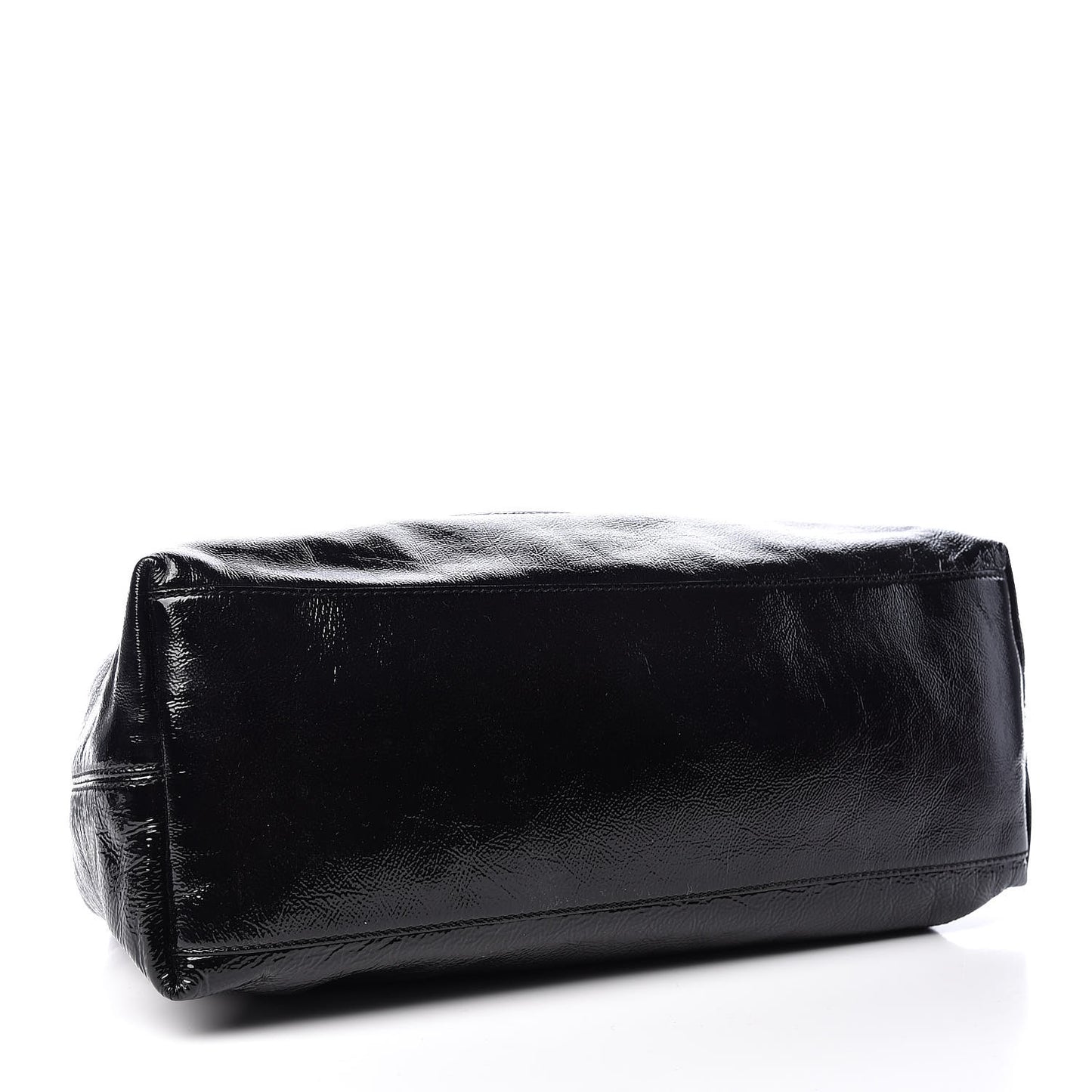 Patent Medium Soho Chain Shoulder Bag Black