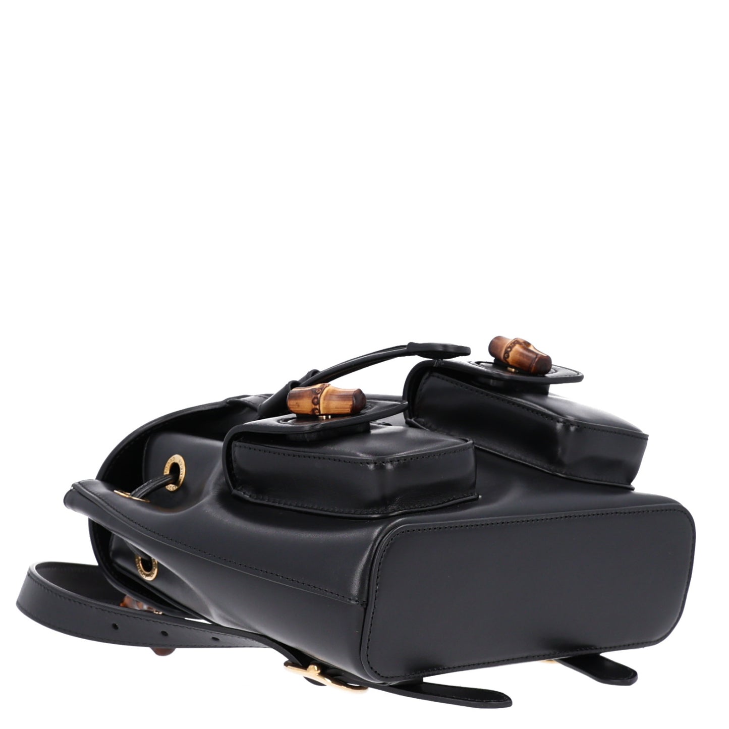 Calfskin Bamboo Backpack Black