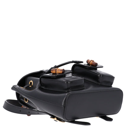 Gucci Calfskin Bamboo Backpack Black 3 of 9