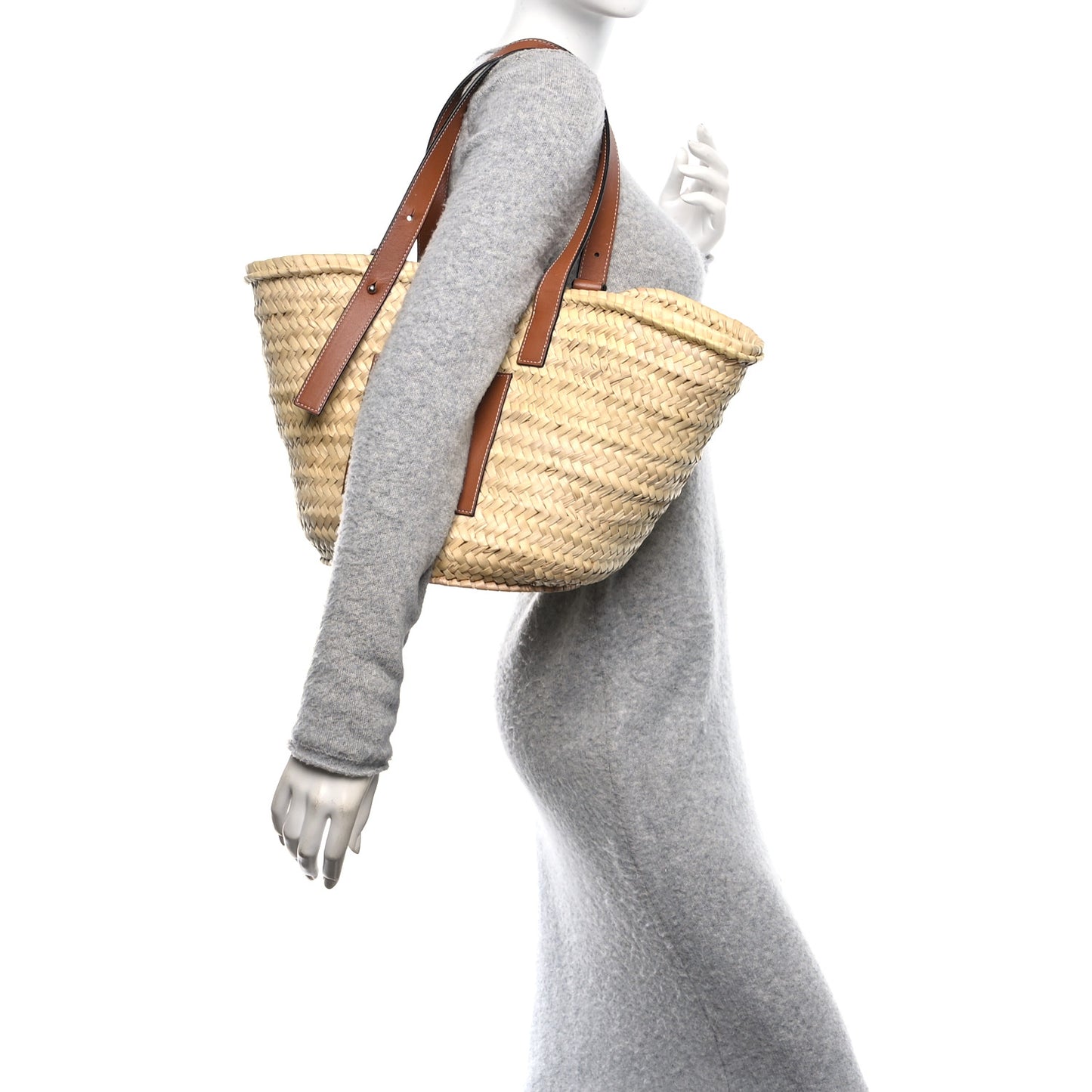 Raffia Basket Tote Bag Natural Tan