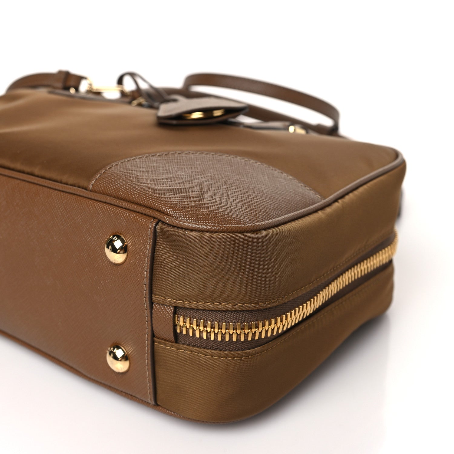 Prada Re-Nylon Saffiano Medium Re-Edition 1978 Two Handle Bag Sughero 8 of 8