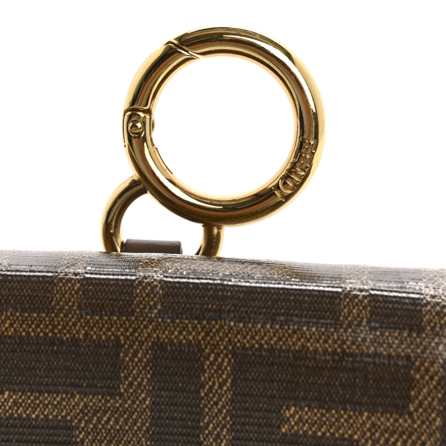 Glazed Fabric FF 1974 Nano Baguette Charm Mogano Panna