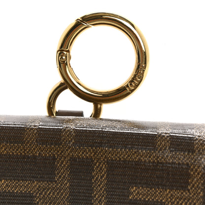 Fendi Glazed Fabric FF 1974 Nano Baguette Charm Mogano Panna 12 of 14