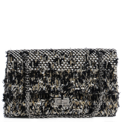 Chanel Tweed 2.55 Reissue 225 Flap Black White 1 of 8
