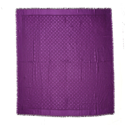 Louis Vuitton Wool Silk Monogram Shawl Cassis 1 of 5