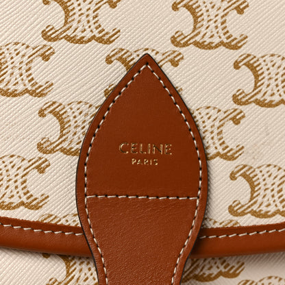 Celine Triomphe Canvas Large Strap Folco Bag White 6 of 8