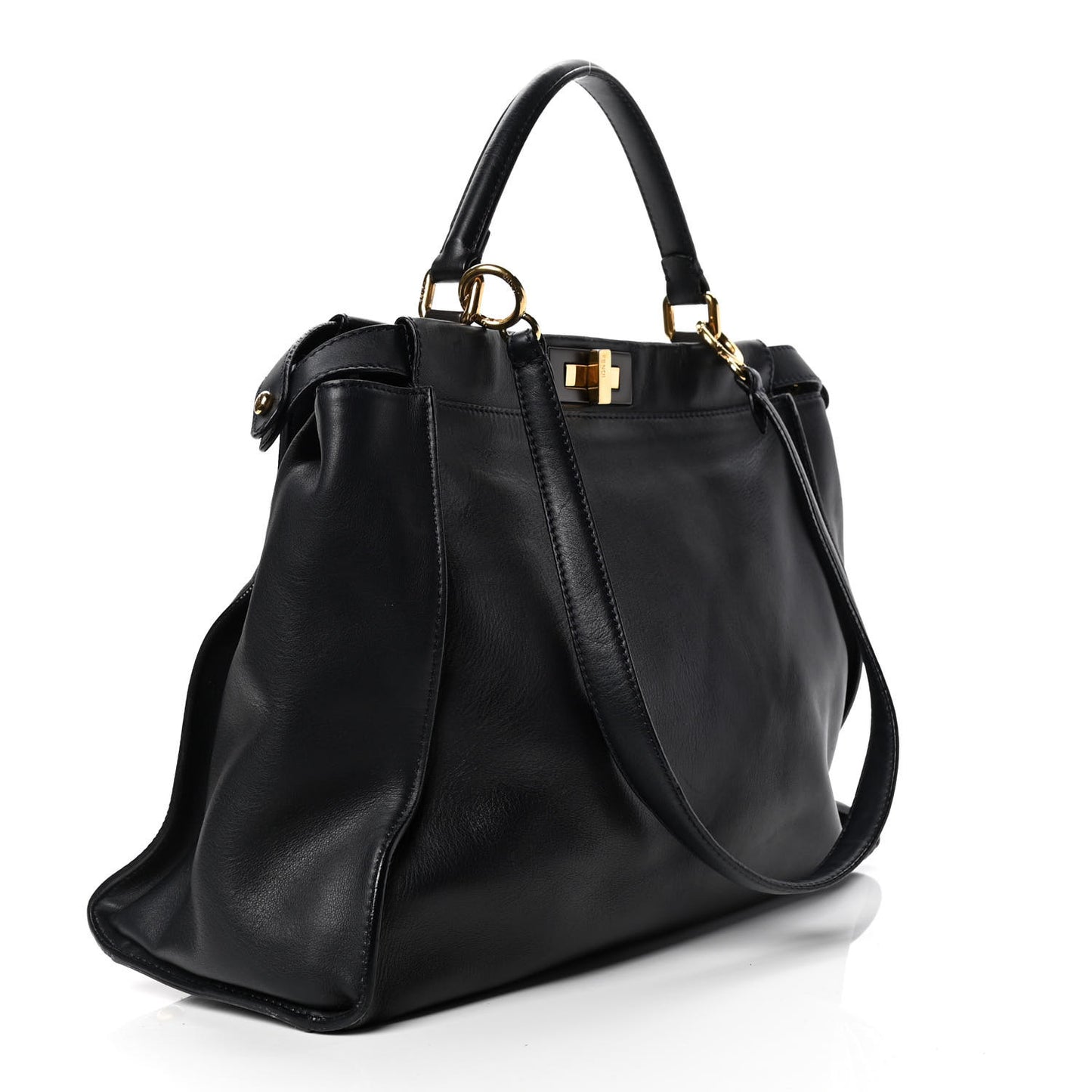 Vitello Dolce Marmol Large Peekaboo Iconic Satchel Blue Notte