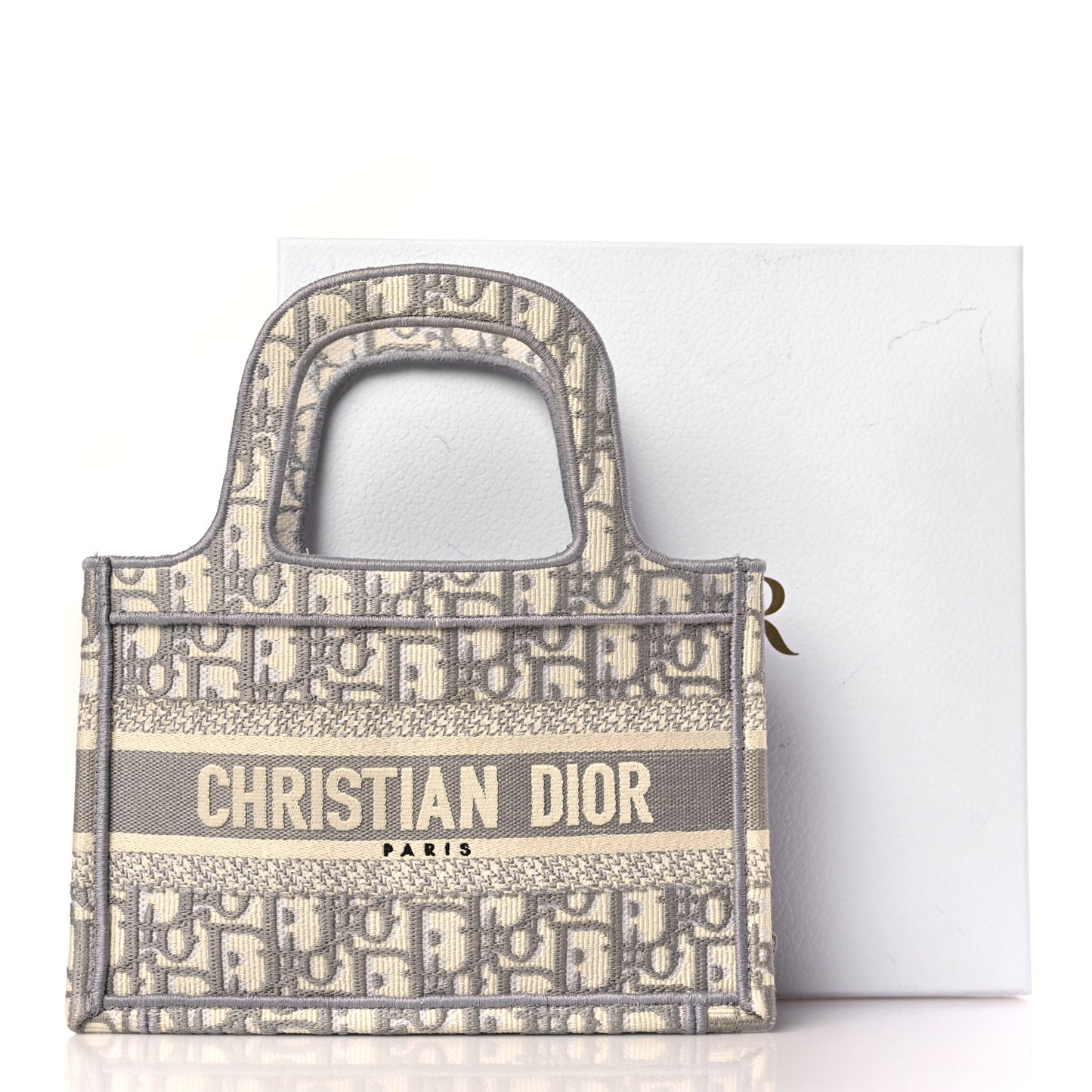 Oblique Mini Book Tote Grey Multicolor